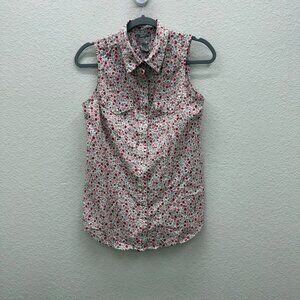 Wrangler Wrancher Floral Pearl Snap Sleeveless Collared Shirt Womens size Small